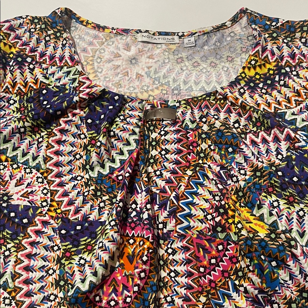 Notations Women's Colorful Zigzag Blouse